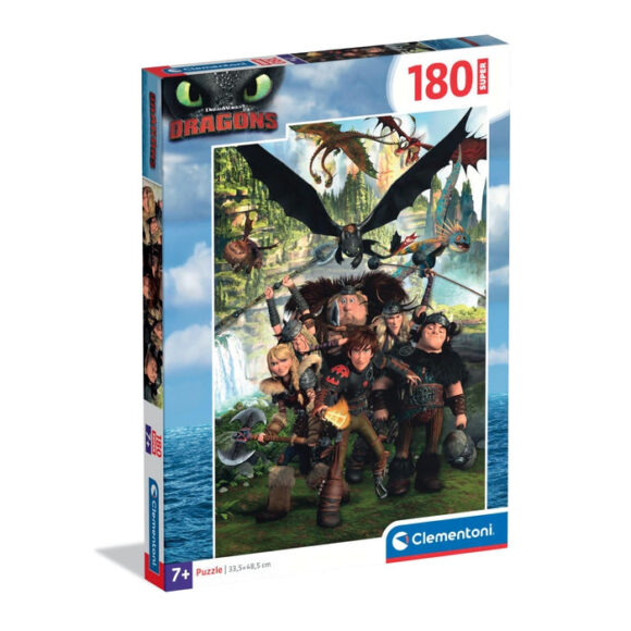 Puzzle 180 elementów HOW TO TRAIN YOUR DRAGON Jak wytresować smoka? Clementoni