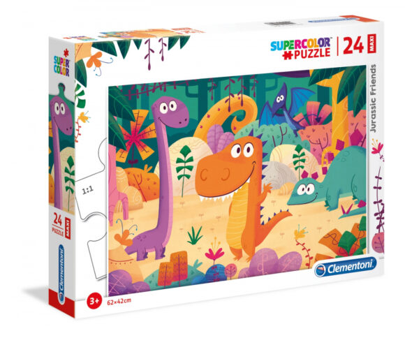 Puzzle 24 elementy Clementoni Maxi Jurassic Friends Dinozaury