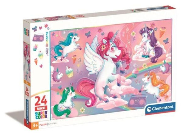 PUZZLE 24 ELEMENTY MAXI NOLI JOLLY UNICORNS JEDNOROŻCE