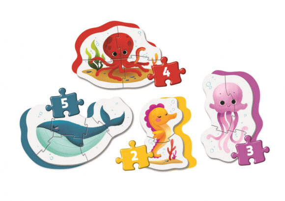 PUZZLE 2-3-4-5 MOJE PIERWSZE PUZZLE SEA LIFE ZWIERZĘTA MORSKIE