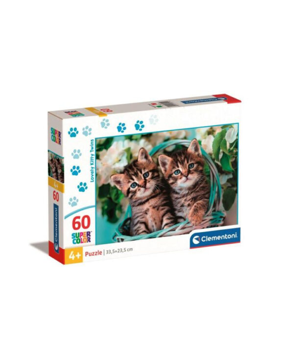 PUZZLE 60 ELEMENTÓW LOVELY KITTY TWINS KOTY KOCIAKI