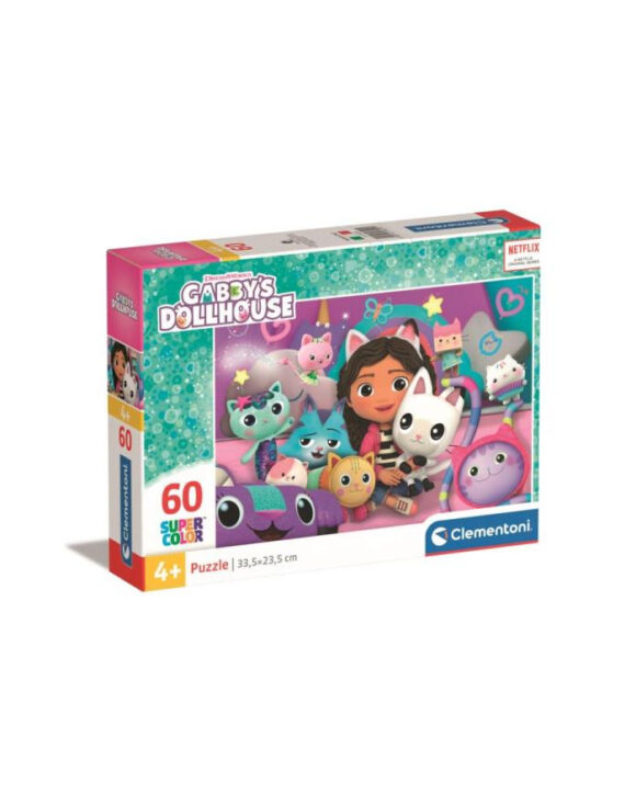 PUZZLE 60 ELEMENTÓW KOCI DOMEK GABBY