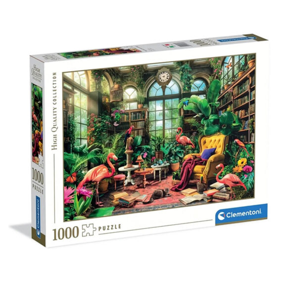 Puzzle 1000 elementów HQC THE GREENHOUSE LIBRARY BIBLIOTECZKA Oranżeria