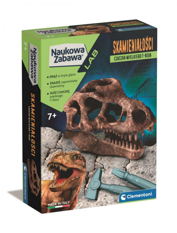 Zabawka edukacyjna dla dzieci SKAMIENIAŁOŚCI - CZASZKA T-REXA Dinozaura Clementoni