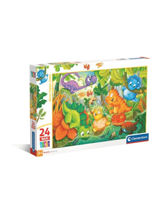 PUZZLE 24 ELEMENTÓW MAXI NOLI DINOS HAPPY OASIS DINOZAURY