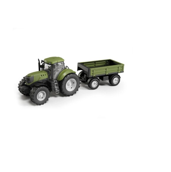 TRAKTOR ZIELONY Z PRZYCZEPĄ SKALA 1:16 EKO