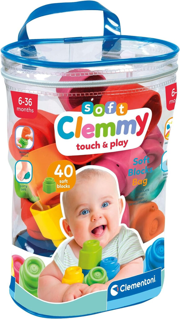 MIĘKKIE KLOCKI DLA DZIECI CLEMMY WORECZEK Z 40 KLOCKAMI