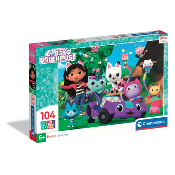 PUZZLE 104 ELEMENTY GABBY'S DOLLHOUSE KOCI DOMEK GABBY CLEMENTONI