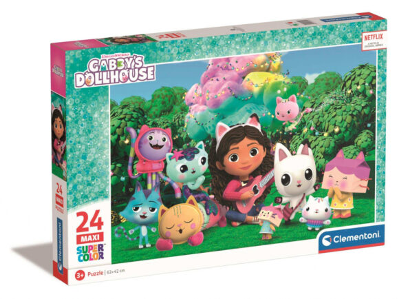 Puzzle 24 elementów MAXI GABBY'S DOLLHOUSE Koci Domek Gabi