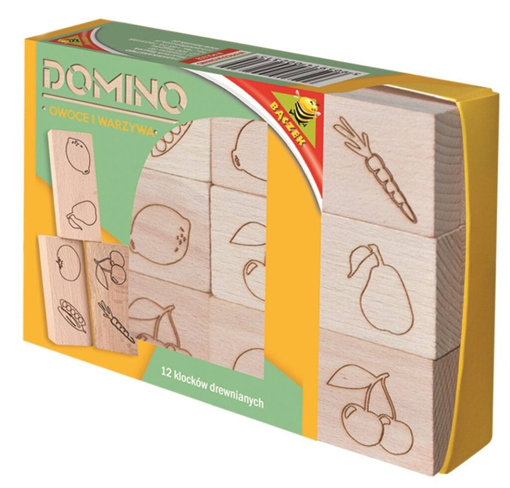 Domino drewniane - owoce i warzywa Produkt Polski