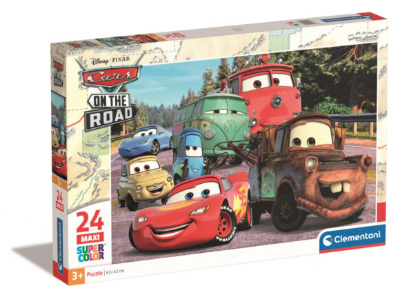 PUZZLE 24 ELEMENTY MAXI CARS ON THE ROAD AUTA ZYGZAK