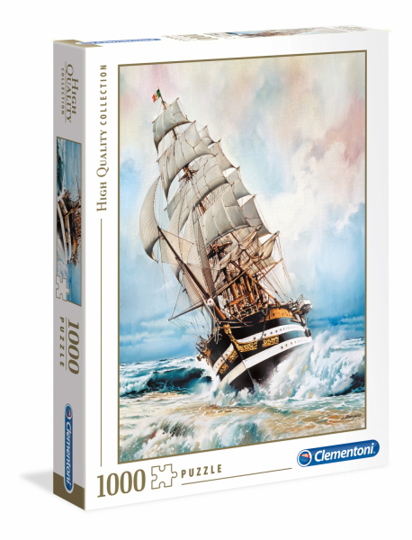 PUZZLE 1000 ELEMENTÓW CLEMENTONI AMERIGO VESPUCCI STATEK ŻAGLOWIEC