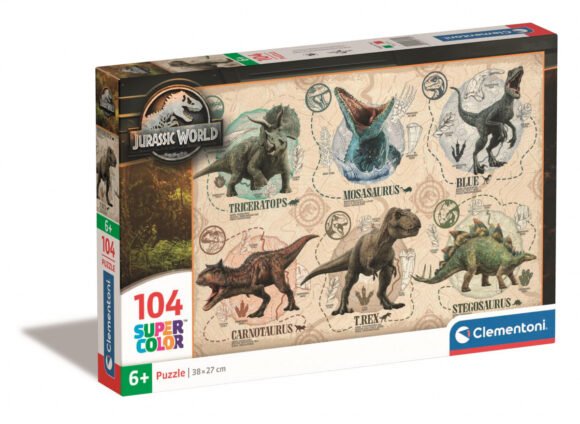 PUZZLE 104 ELEMENTY JURASSIC WORLD DINOZAURY