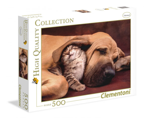 Puzzle 500 elementów Cuddles Pies z kotem