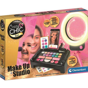 ZESTAW DLA DZIECI DO MAKIJAŻU CRAZY CHIC STUDIO MAKEUP  Z LAMPĄ CLEMENTONI