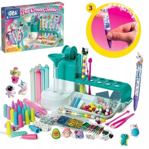 FABRYKA KOLOROWYCH DŁUGOPISÓW ZESTAW DIY TWORZENIE CLEMENTONI 18780 6+